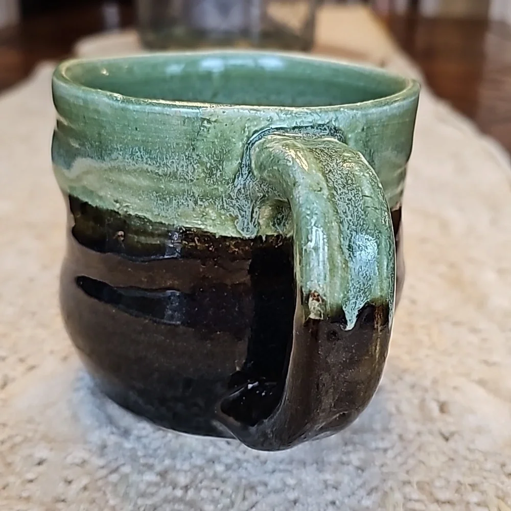 The Potter's House Studio Pottery Sage And Brown Coffee/Tea Mug - OS